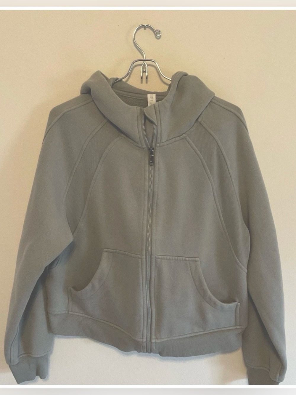 CRZ YOGA Butterluxe Full Zip  Hoodie Fleecd  Zip-Up Jacket in Sage Size S (4/6)